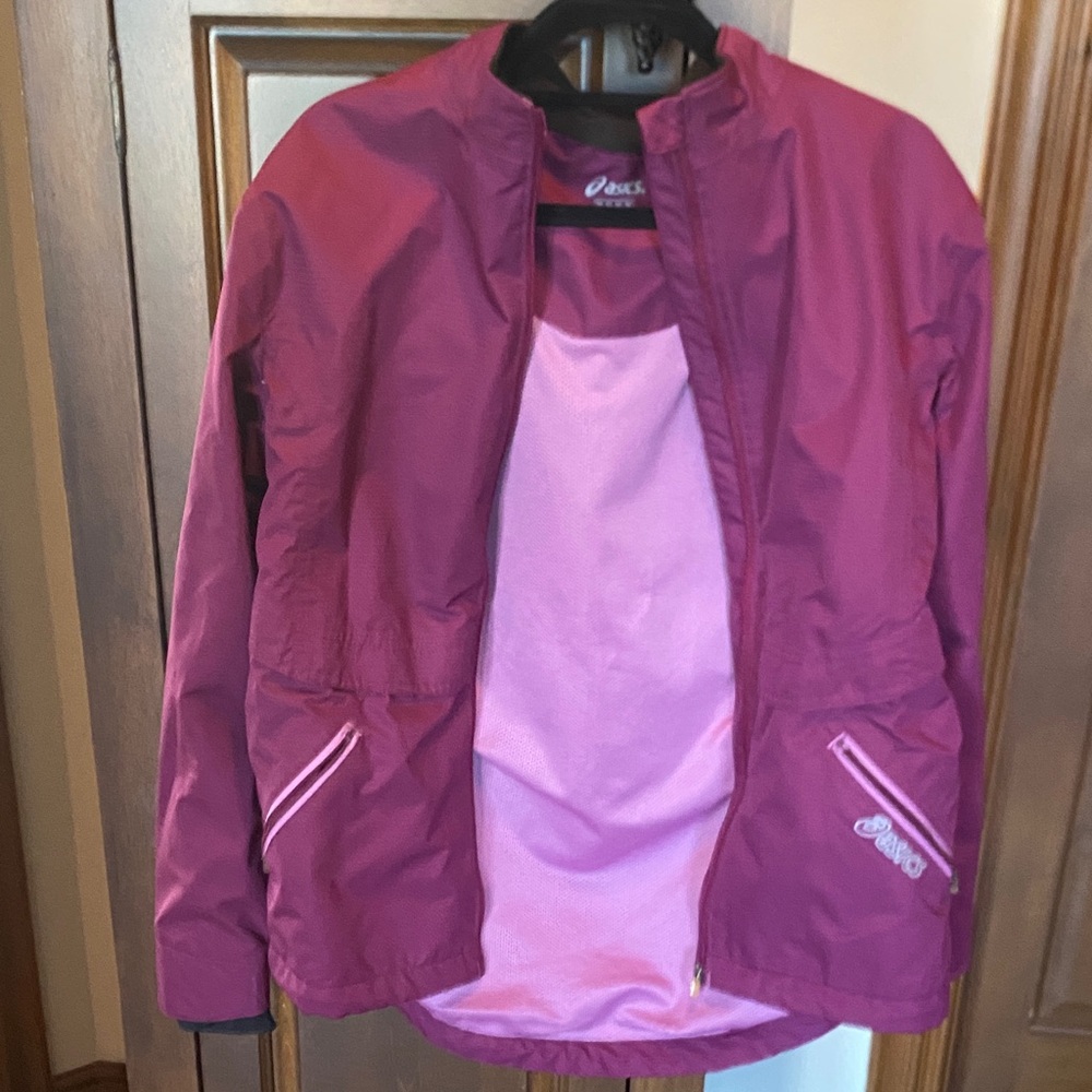 Asics Magenta and Light Pink Raincoat